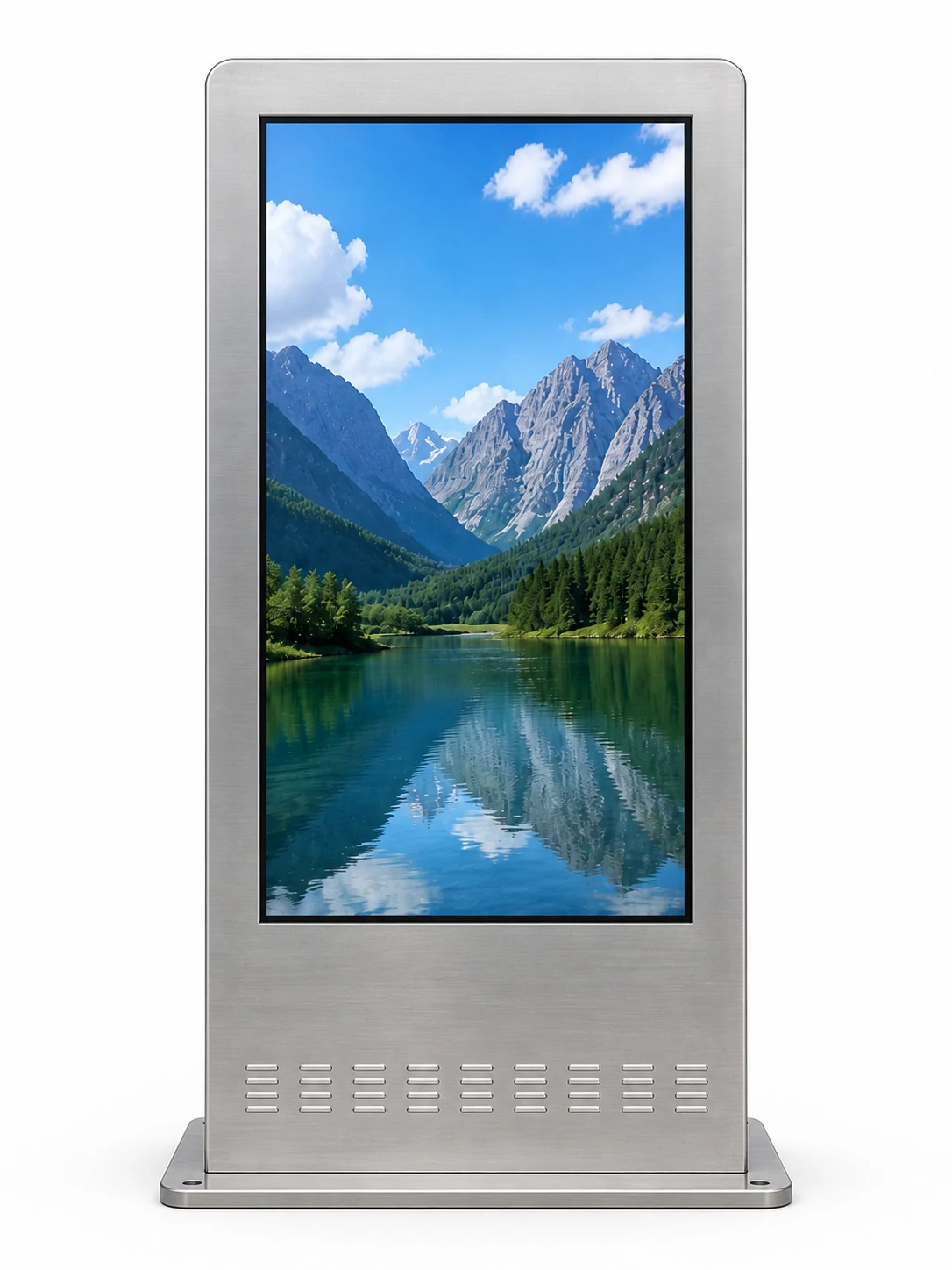 75寸户外双面-1不锈钢 75 Inch Stainless Steel Outdoor Interactive Double Sided LCD Kiosk with 2500 Nits - Image 1