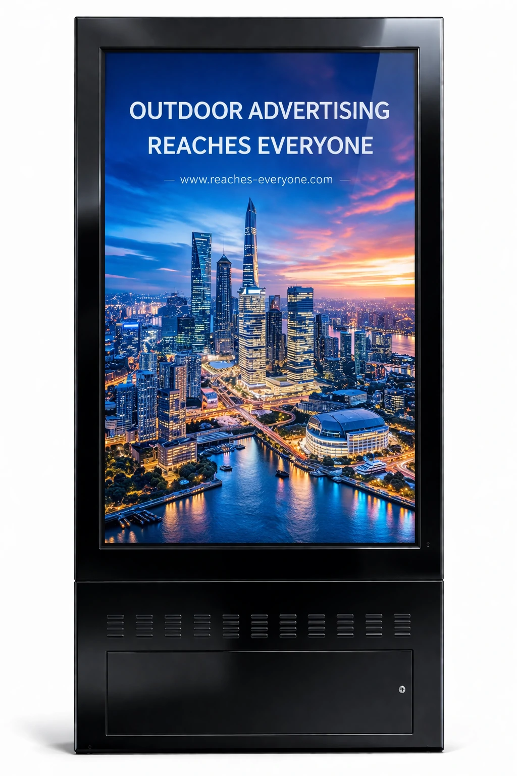 86寸户外双面-1黑色 86Inch Outdoor Double Sided Kiosk(Black Color) - Image 1